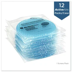 Georgia Pacific Professional ActiveAire Deodorizer Urinal Screen with Side Tab - Coastal Breeze Scent, Blue (12/Carton)