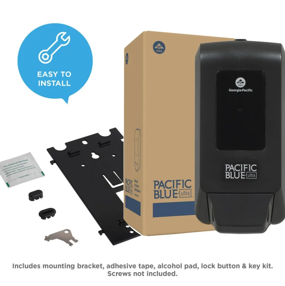 Georgia Pacific Professional Pacific Blue Ultra 5.6 in. x 4.4 in. x 11.5 in. 1200 mL Refill Soap/Sanitizer Dispenser - Black (1/Carton)