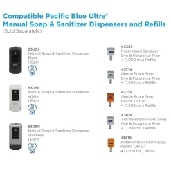 Georgia Pacific Professional Pacific Blue Ultra 5.6 in. x 4.4 in. x 11.5 in. 1200 mL Refill Soap/Sanitizer Dispenser - Black (1/Carton)