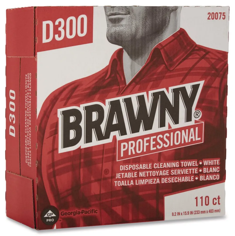 Georgia-Pacific 20075 9.25 in. x 16 in. 1-Ply Tall Dispenser All-Purpose DRC Wipers - Unscented, White (110/Box, 10-Boxes/Carton)