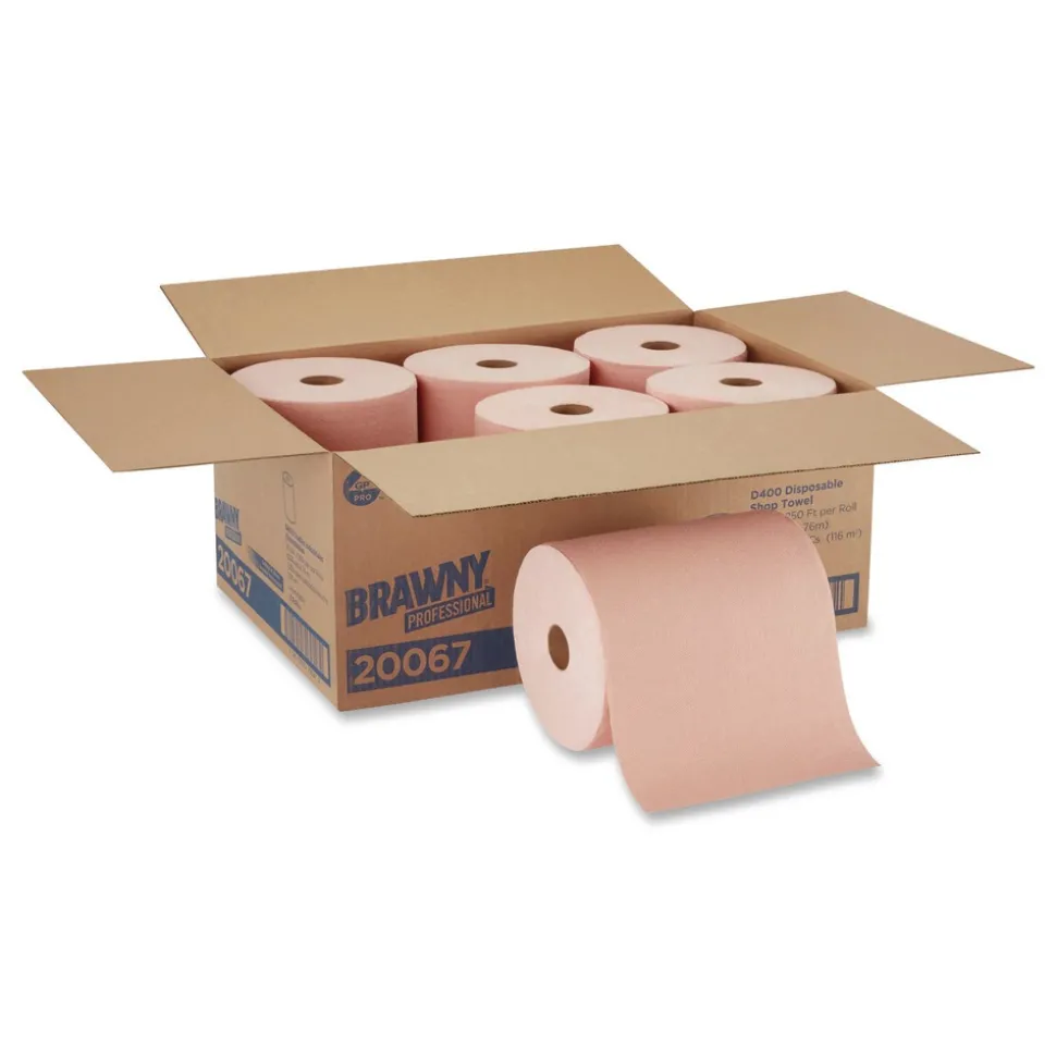 Georgia-Pacific 10 in. x 250 ft. goRag Premium All-Purpose DRC Roll Wipers - Orange (6/Carton)