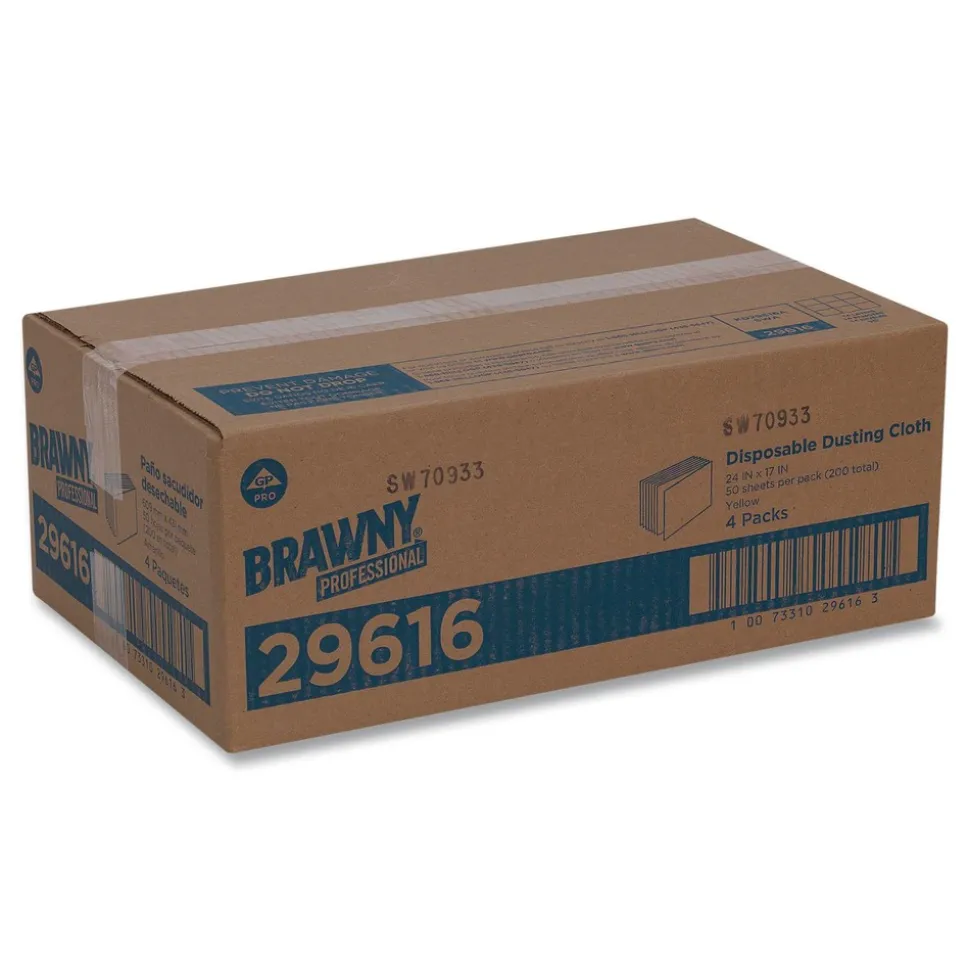 Georgia-Pacific 17 in. x 24 in. Dusting Cloths Quarterfold - Unscented, Yellow (50/Pack, 4-Packs/Carton)