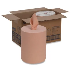 Georgia-Pacific 10 in. x 13 in. 1-Ply Medium-Duty Wiper Refill - Unscented, Orange (2 Rolls/Carton)