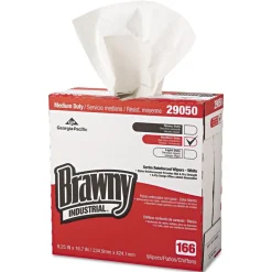 Georgia-Pacific 9.25 in. x 16.69 in. 4-Ply Medium Duty Scrim Reinforced Wipers - Unscented, White (166/Box, 5-Boxes/Carton)