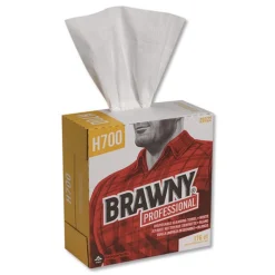 Georgia-Pacific 9 in. x 12.5 in. Heavyweight HEF Disposable Shop Towels - White (176/Box, 10 Boxes/Carton)