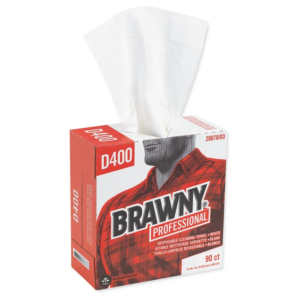 Georgia-Pacific 20070/03 1-Ply 9.25 in. x 16.3 in. Medium Duty Premium DRC Wipers - Unscented, White (900/Carton)