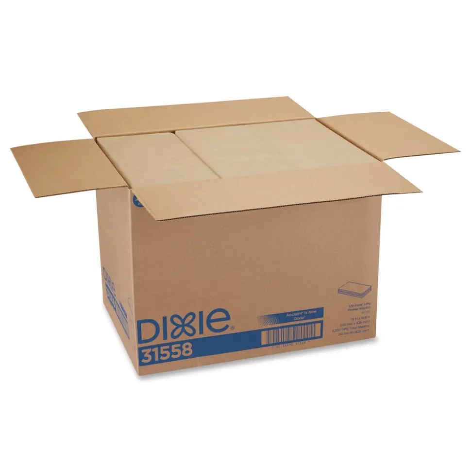 Georgia-Pacific 1/8-Fold Dinner Napkin 1-Ply 15 X 16.8 White 350/pack 12 Packs/carton