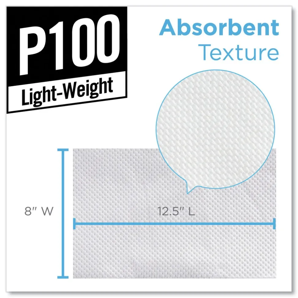 Georgia-Pacific 2-Ply 8 in. x 12-1/2 in. Light-Duty Paper Wipers - White (148/Box, 20 Boxes/Carton)