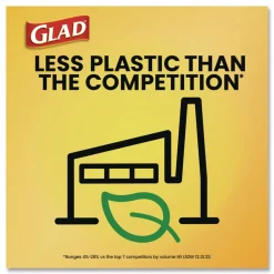 Glad 30 in. x 33 in. 30 gal. 0.81 mil Large Quick-Tie Trash Bags Tie-Flap - Black (10/Box 12 Boxes/Carton)