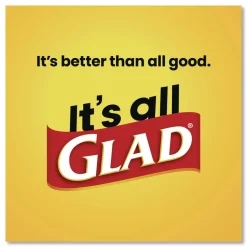 Glad 30 in. x 33 in. 30 gal. 0.81 mil Large Quick-Tie Trash Bags Tie-Flap - Black (10/Box 12 Boxes/Carton)