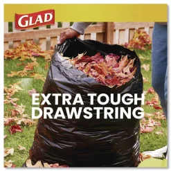 Glad 30 in. x 33 in. 1.05 mil 30 Gallon Three-Ply Drawstring Trash Bags - Black/Large (28/Box)