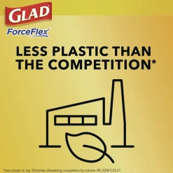 Glad ForceFlex 24 in. x 27.38 in. 13 Gallon Kitchen Drawstring Trash Bags - Gain Lavender Scent/White (240/Carton)