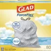 Glad ForceFlex 24 in. x 27.38 in. 13-Gallon Kitchen Drawstring Trash Bags - Gain Fresh Clean Scent White (80/Box)