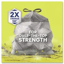 Glad ForceFlex MaxStrength 24 in. x 28 in. 13 Gallon Tall Kitchen Drawstring Trash Bags - Fresh Clean Scent/White (204/Carton)