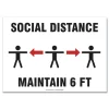GN1 10 in. x 7 in. Wall 3-Human/Arrows Social Distance Signs - White (10/Pack)