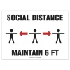 GN1 14 in. x 10 in. Wall 3-Human/Arrows Social Distance Signs - White (10/Pack)
