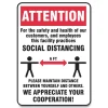 GN1 10 in. x 14 in. Wall Humans/Arrows Social Distance Signs - Red/White (10/Pack)