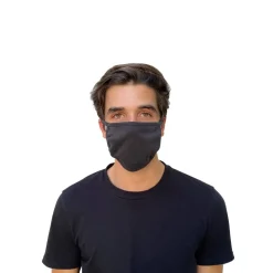 GN1 Cotton Face Mask with Antimicrobial Finish - Black (10/Pack)