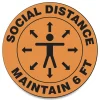 GN1 Slip-Gard 12 in. Circle Human/Arrows Social Distance Floor Signs - Orange (25/Pack)