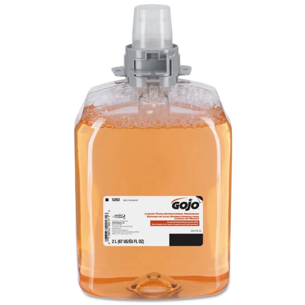 GOJO Industries 5262-02 2000 mL FMX 20 Luxury Foam Antibacterial hand wash - Fresh Fruit (2/Carton)