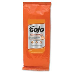 GOJO Industries 7.75 in. x 11 in. 2-Ply FAST TOWELS Hand Cleaning Towels - Fresh Citrus, Blue (6 Packs/Carton)