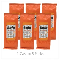 GOJO Industries 7.75 in. x 11 in. 2-Ply FAST TOWELS Hand Cleaning Towels - Fresh Citrus, Blue (6 Packs/Carton)
