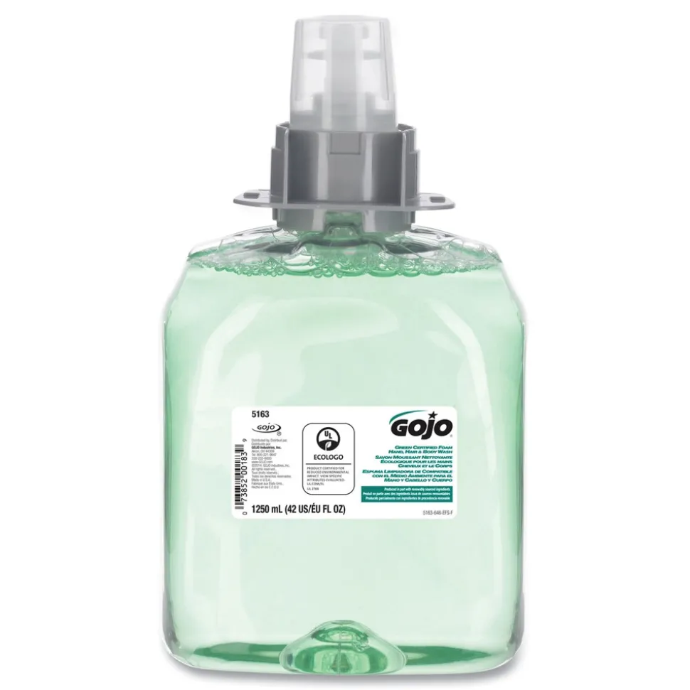 GOJO Industries 1,250 milliliter Luxury Foam Hair and Body Wash - Cucumber Melon Scent