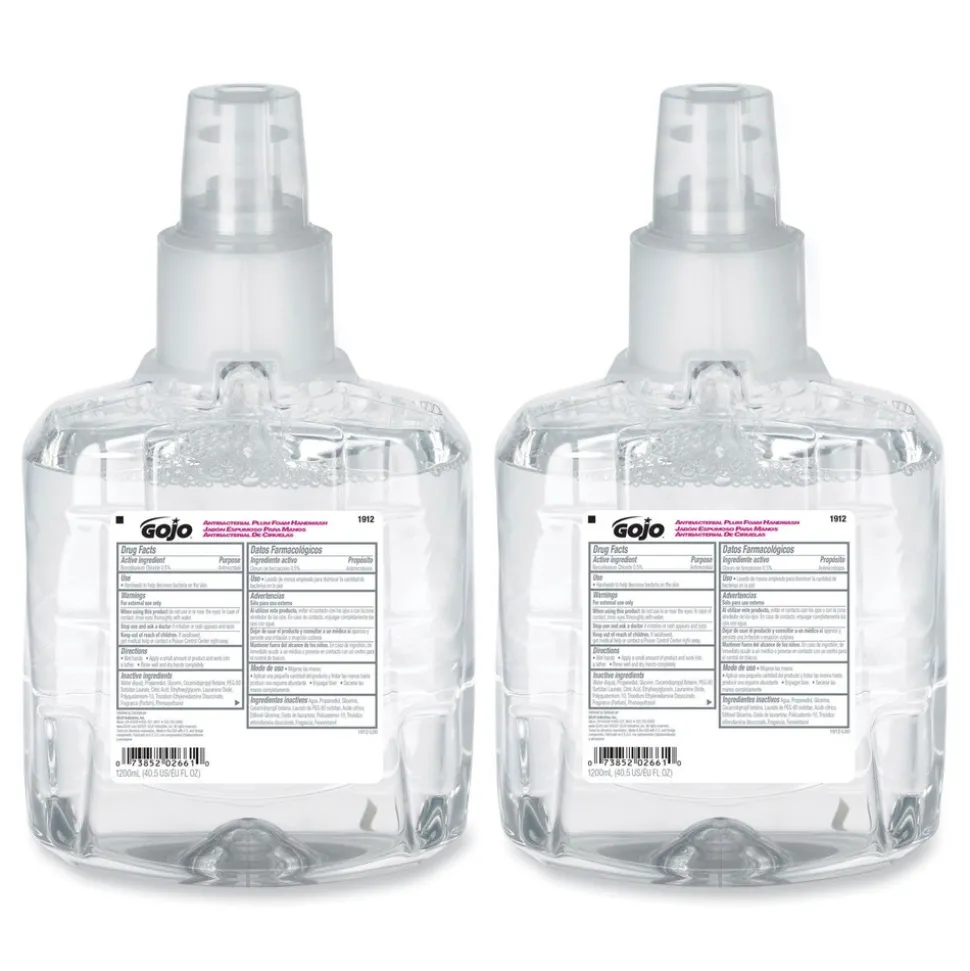 GOJO Industries 1200 ml Antibacterial Foam Handwash Refill for LTX-12 Dispenser - Plum Scent (2/Carton)