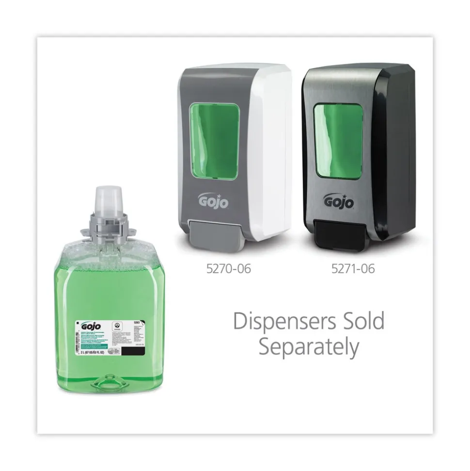 GOJO Industries 2000 mL Refill Green Certified Foam Hair and Body Wash - Cucumber Melon (2/Carton)