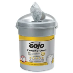 GOJO Industries Scrubbing Towels, Hand Cleaning, Fresh Citrus, 10 1/2 x12, 72/Canister