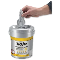 GOJO Industries Scrubbing Towels, Hand Cleaning, Fresh Citrus, 10 1/2 x12, 72/Canister