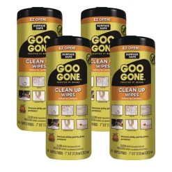 Goo Gone 1-Ply 8 in. x 7 in. Clean Up Wipes - Citrus Scent, White (4/Carton)