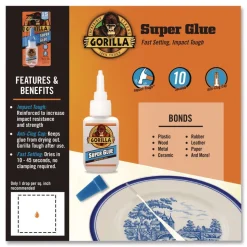 Gorilla Glue 0.53 oz. Bottle Super Glue - Dries Clear
