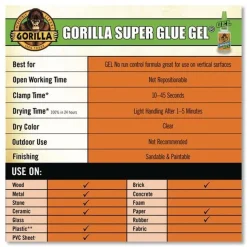 Gorilla Glue 0.88 oz Super Glue Gel - Dries Clear
