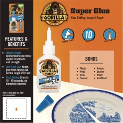 Gorilla Glue Dries Clear 0.88 oz. Super Glue