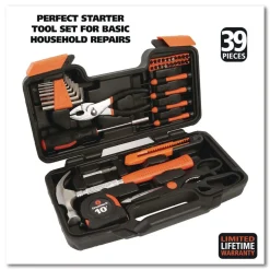 Great Neck 12.38 in. x 3 in. x 7.25 in. Homeowner's 39-Piece Tool Set with Carry Case