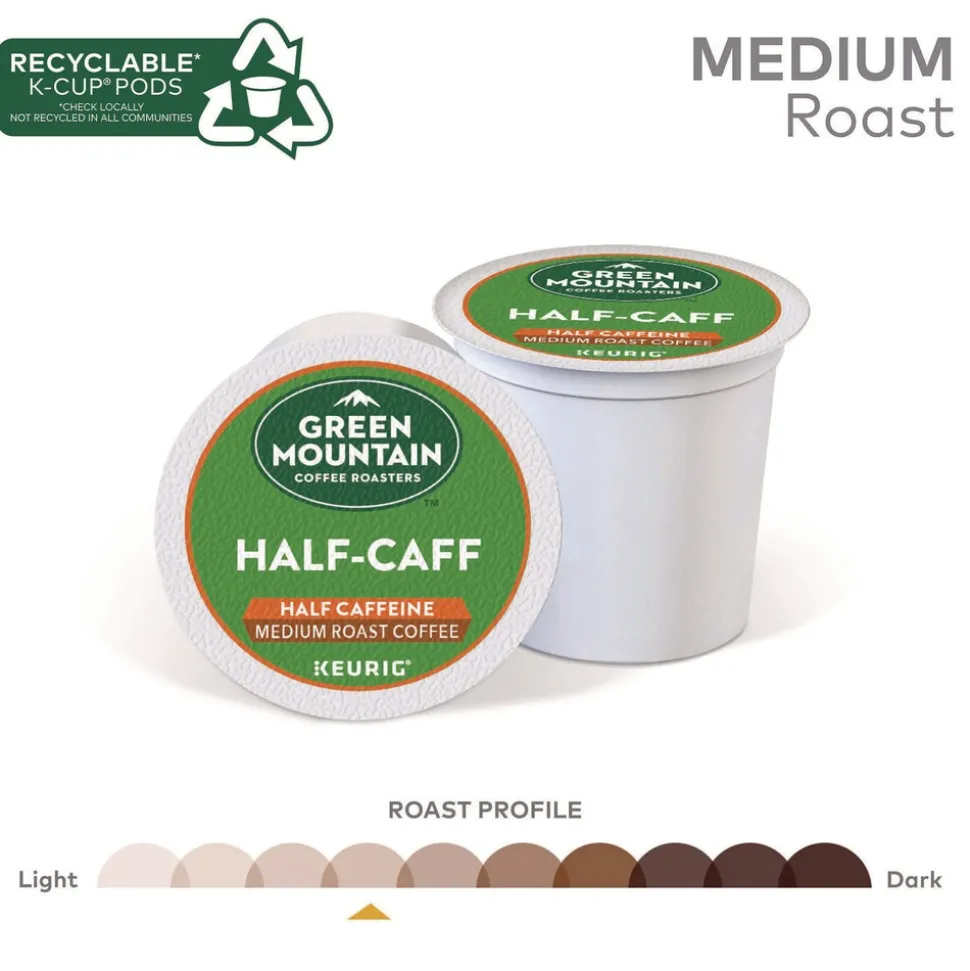 Green Mountain Coffee 5000330138 Coffee K-Cups - Half-Caff (96/Carton)