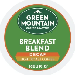 Green Mountain Coffee 5000378812 Coffee K-Cups - Breakfast Blend Decaf (96/Carton)