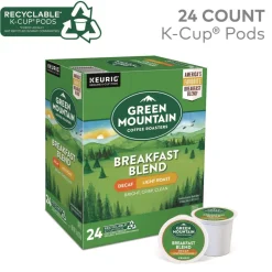 Green Mountain Coffee 5000378812 Coffee K-Cups - Breakfast Blend Decaf (96/Carton)