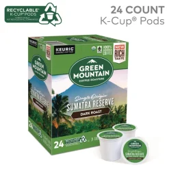 Green Mountain Coffee 5000366637 Fair Trade Coffee K-Cups - Organic Sumatran Extra Bold (96/Carton)