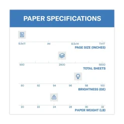 Hammermill 97 Bright 24 lbs. 8.5 in. x 11 in. Premium Multipurpose Print Paper - White (5 Reams/Carton)