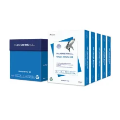 Hammermill 92 Bright 20 lbs. Bond Weight 8.5 in. x 11 in. Great White 30 Recycled Print Paper - White (5 Reams/Carton)