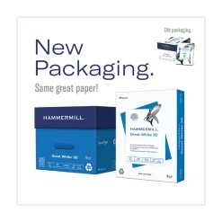 Hammermill 92 Bright 20 lbs. Bond Weight 8.5 in. x 11 in. Great White 30 Recycled Print Paper - White (5 Reams/Carton)