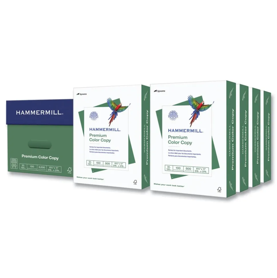 Hammermill 8.5 in. x 11 in. 32 lbs. 100 Bright Premium Color Copy Print Paper - Photo White (1-Pallet)