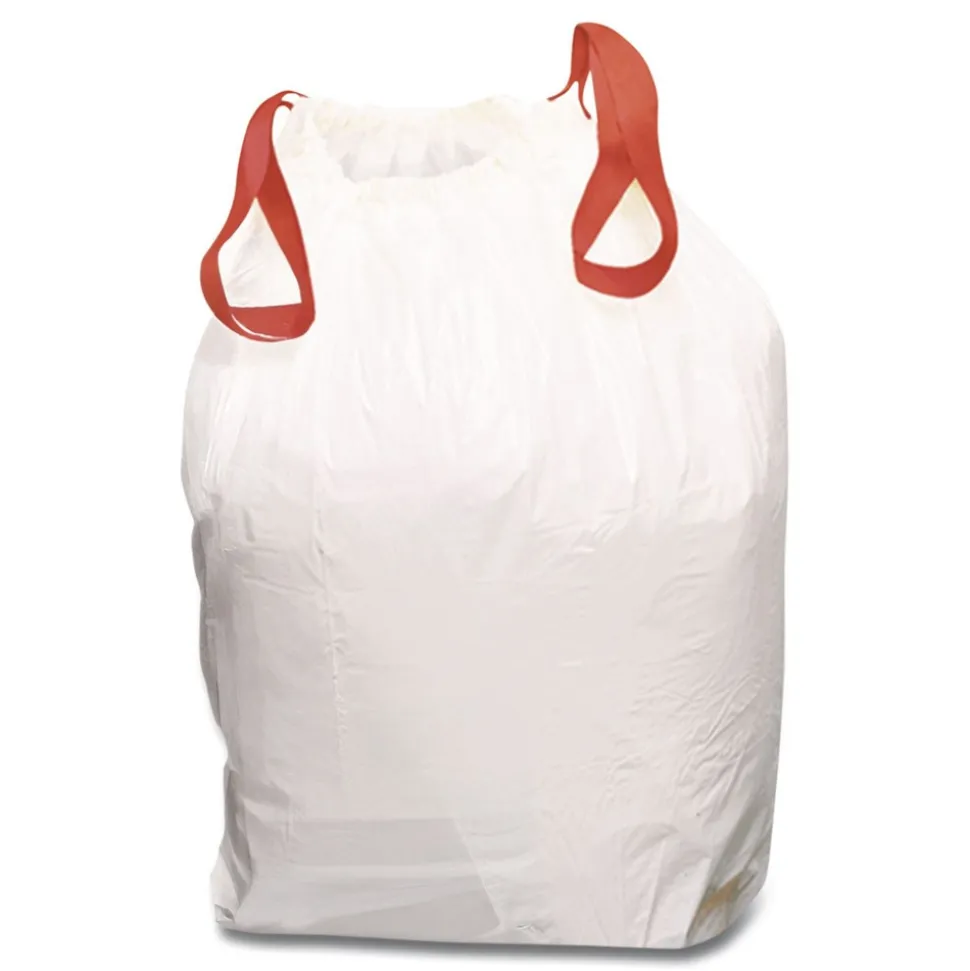 Handi-Bag 1516848 13 Gallon 0.6 Mil, 24 in. x 27.4 in. Drawstring Kitchen Bags - White (300/Carton)