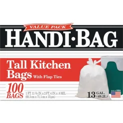 Handi-Bag 23.75 in. x 28 in. 13-Gallon 0.6 mil. Super Value Pack Can Liners - White (600/Carton)