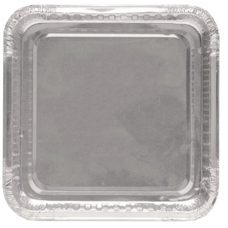 Handi-Foil 4048-35-500 7.88 in. x 7.88 in. x 1.31 in. Aluminum 8 in. Square Cake Pan - Silver (500/Carton)