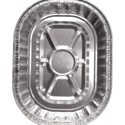 Handi-Foil HFA 32400-100 14.43 in. x 3.12 in. x 17.68 in. 272 oz. Giant Rack Aluminum Roaster Pan - Silver (100/Carton)