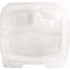 Handi-Foil HFA 6093S-250 8 in. x 3 in. x 8.87 in. Handi-Lock Plastic 3-Compartment Food Container - Clear (250/Carton)