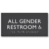 Headline Sign 4 in. x 8 in. All Gender Restroom Accessible Plastic ADA Sign - Clear/White